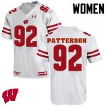 Women's Wisconsin Badgers NCAA #92 Jeremy Patterson White Authentic Under Armour Stitched College Football Jersey WY31W38IW
